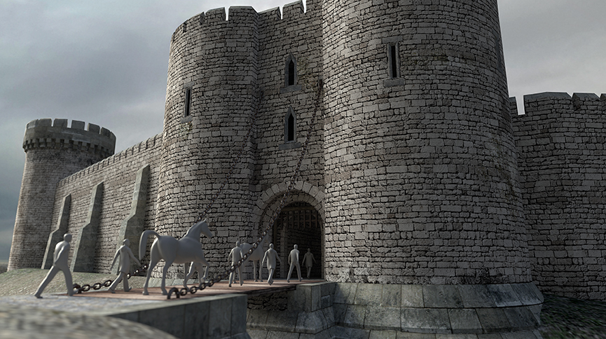 A screenshot from the virtual model of Sheffield Castle