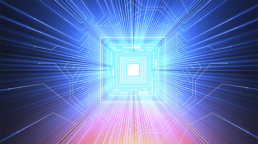 Conceptual artwork representing how data may be controlled and stored in a quantum computer