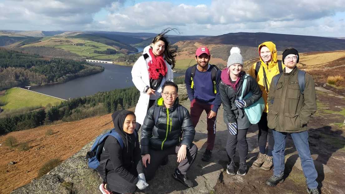 An image of students on a walk