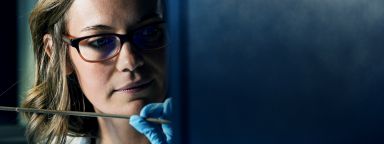 Close up of a female scientist conducting a research experiment