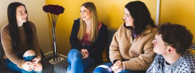 4 students socialising