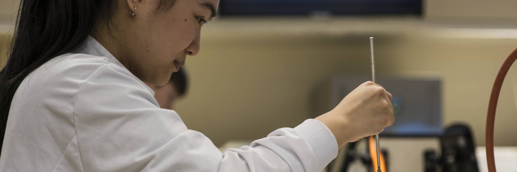 Microbiology student in the lab