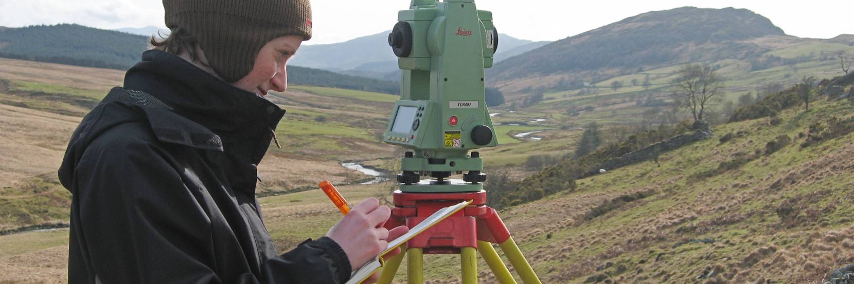 An archaeology student in the Peak District.