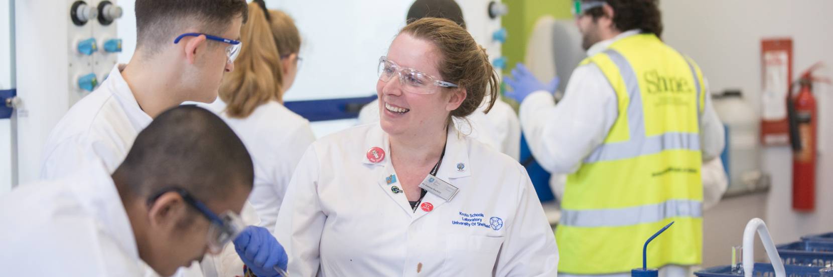 Dr Joanna Buckley with students on a Taster Day.