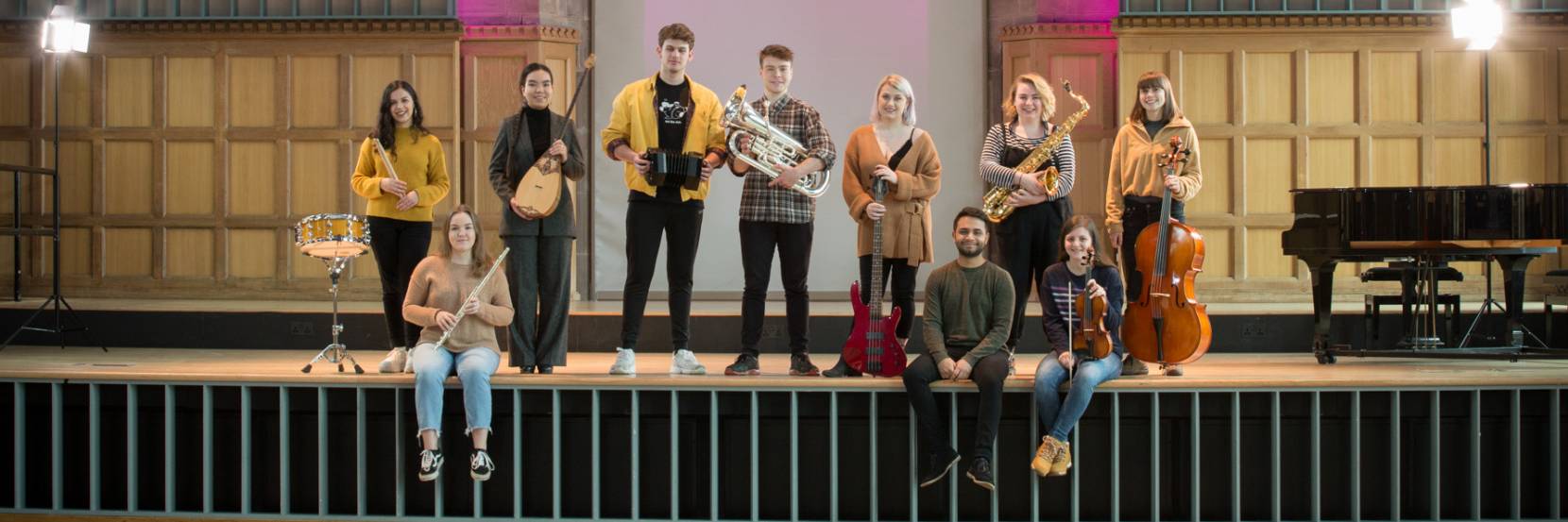 Students on stage