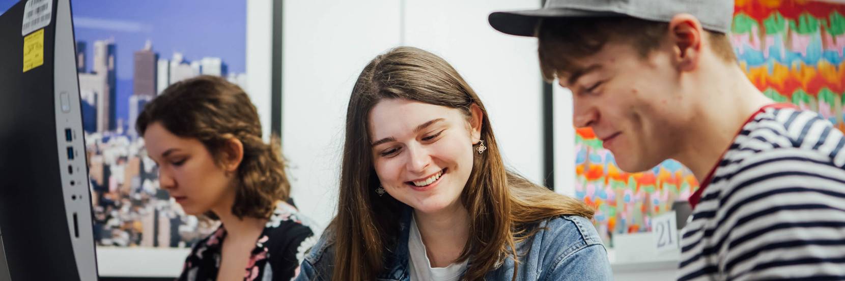 undergraduate students studying