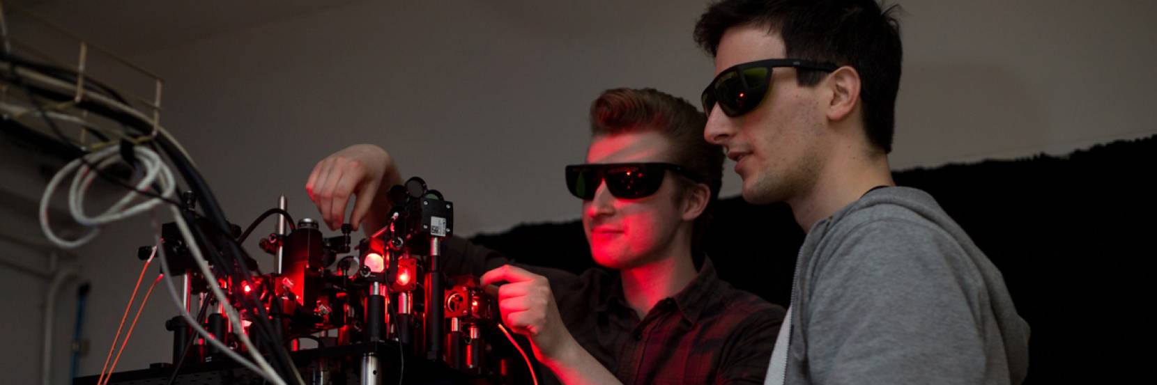 Students in a 2D materials laboratory