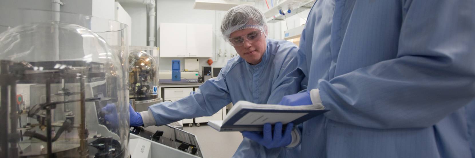 Students in a materials physics laboratory
