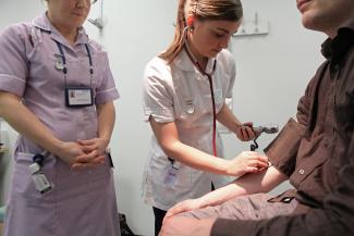 Image of Samantha Treloar, PG Dip Nursing Studies student with stethoscope