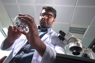 Environmental Archaeology and Palaeoeconomy postgraduate in lab