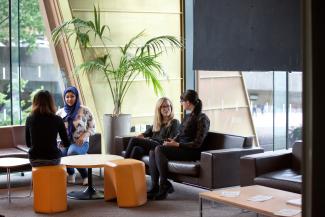 Group of postgraduate education students in the students' union