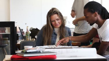 Students sat at desk