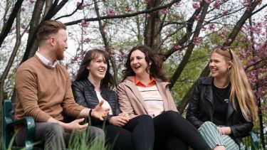 Postgraduate ambassadors on bench