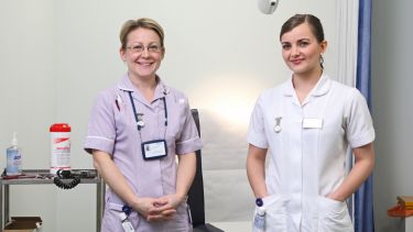 Image of Leander Parkinson and Samantha Treloar from the Department of Nursing and Midwifery