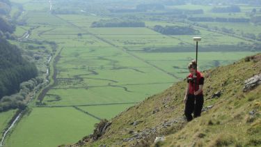 Landscape archaeology postgraduate in field