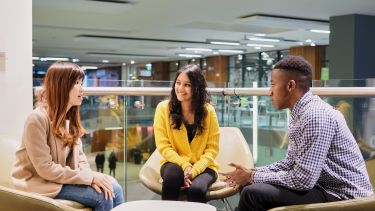 A group of students in a discussion