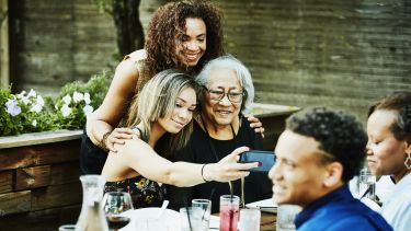 A group of family or friends taking a selfie