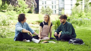 Students sat by the Ranmoor/Endcliffe pond