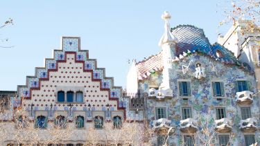 Buildings in Barcelona in the sunshine