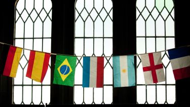 A row on world flags. 