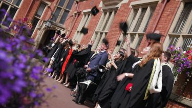 Group of politics graduates in firth court