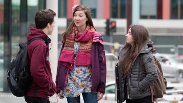 Students outside Jessop West. 