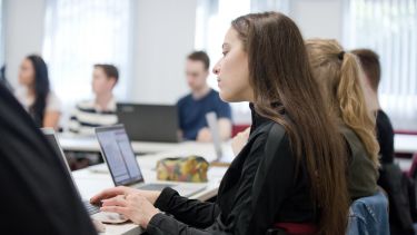 students studying in seminar