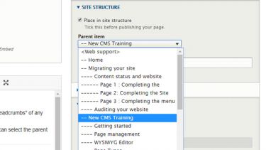 Add your page into the website structure