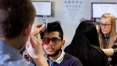 University of Sheffield student doing Orthoptics training.