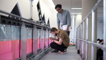 students in water lab