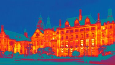 A thermal image of Sheffield town hall