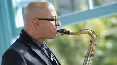 Instrumental tutor Piero Tucci playing saxophone