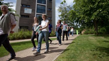 Open day visitors looking at the accommodation.