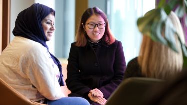 Education students having a discussion 