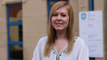 Ashleigh Randall standing outside Regent Court