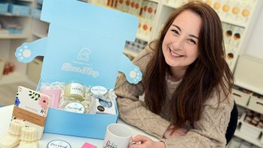 Alumna Faye Savory at her company BearHugs