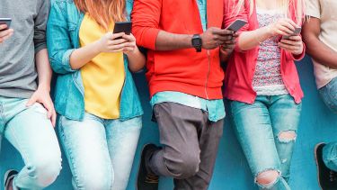 all students texting on their phones