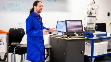 Andrew Garrard in the lab, Diamond