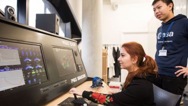 Aerospace student on equipment in the aero-labs, Diamond