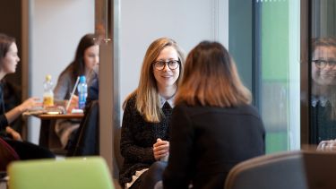 School of education students chatting