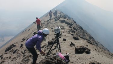 at top of volcano