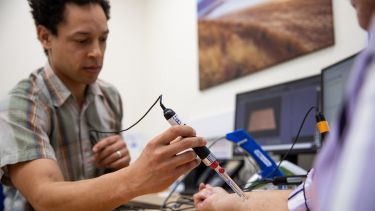 A skin test conducted by a medical researcher