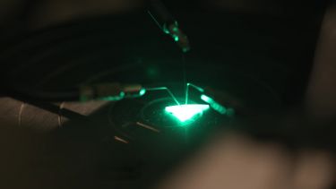 Electroluminescence  - green LED in the Centre for GaN Materials and Devices 