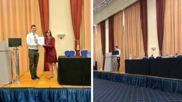 Dr Alex Rothman presenting his Quincentennial Lecture and Dr Alex Rothman receiving his award from Professor Jane Dacre (President of the Royal College of Physicians).