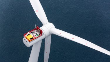 Aerial view of Siemens offshore wind power