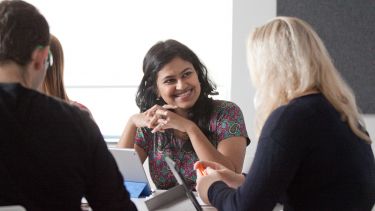 Undergraduate students in a seminar room