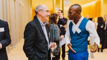 Two Sheffield alumni networking at the London City Connections alumni volunteering event