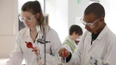 Chemistry students in the lab