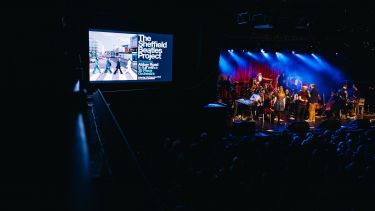 stage and advertisement 