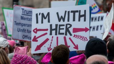 I'm with her sign
